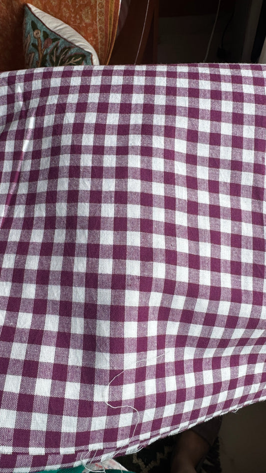 Maroon and White Gingham Bandana